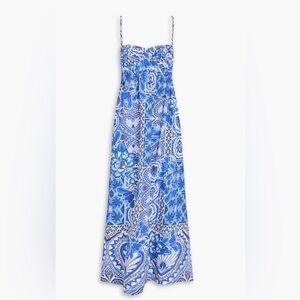 chinese dress ladies Stiched Garden Blue Maxi Dress – FARM Rio main image 1